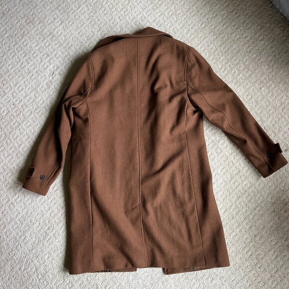 Caramel Cafe Brown Single Breasted Winter Over Coat - Picture 3 of 4